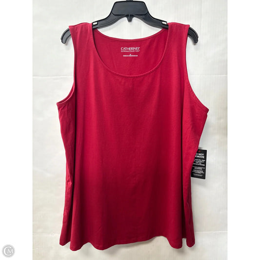Top Sleeveless By Catherines In Red, Size: 1x