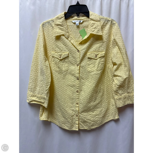 Top Long Sleeve By Croft And Barrow In Yellow, Size: L