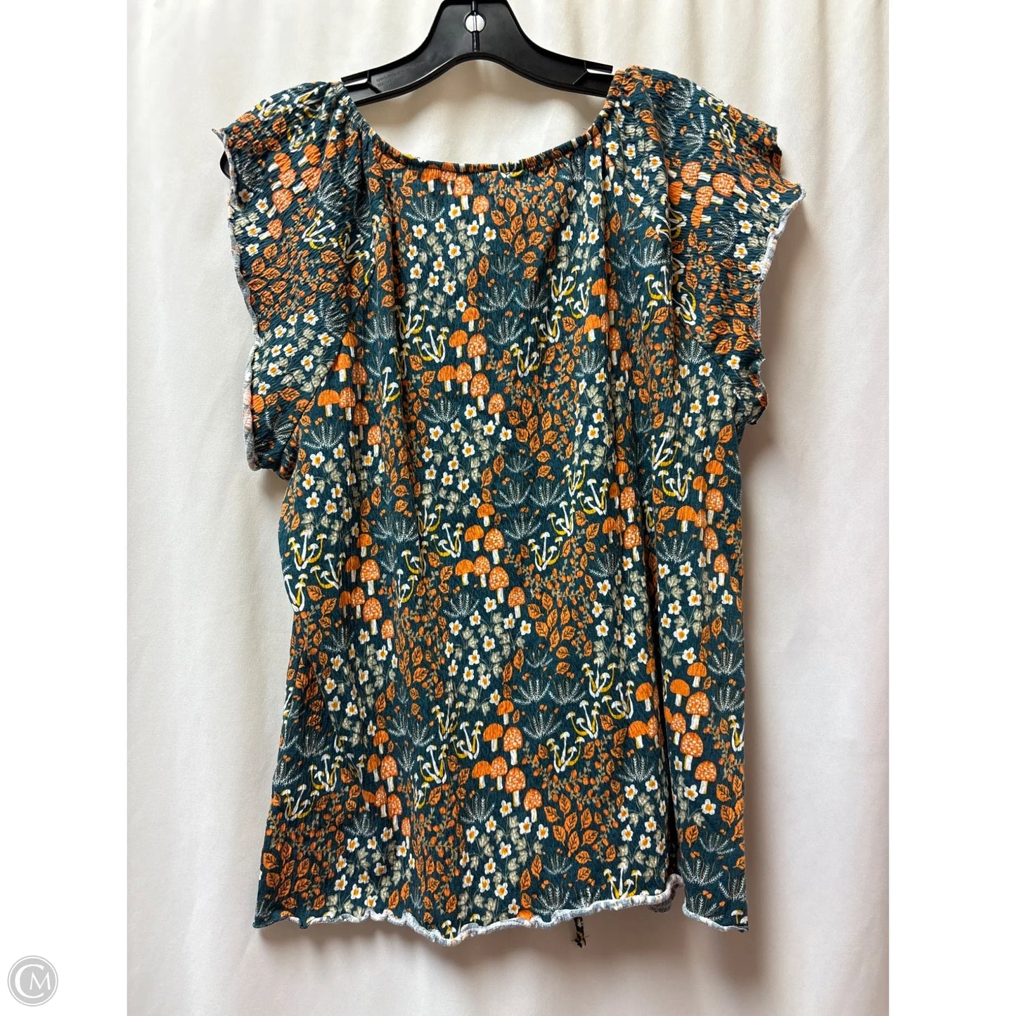 Top Short Sleeve By Cato In Green, Size: 1x