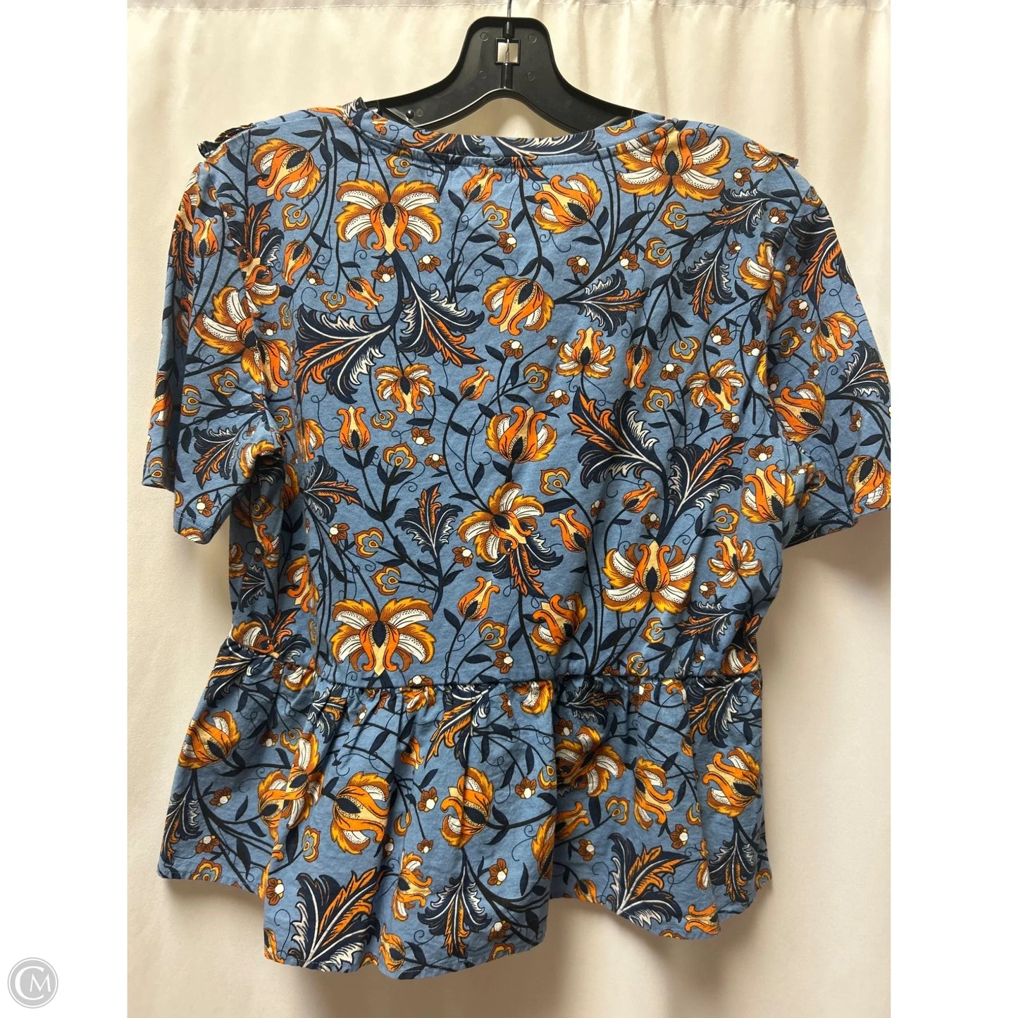 Top Short Sleeve By Zara In Blue, Size: M