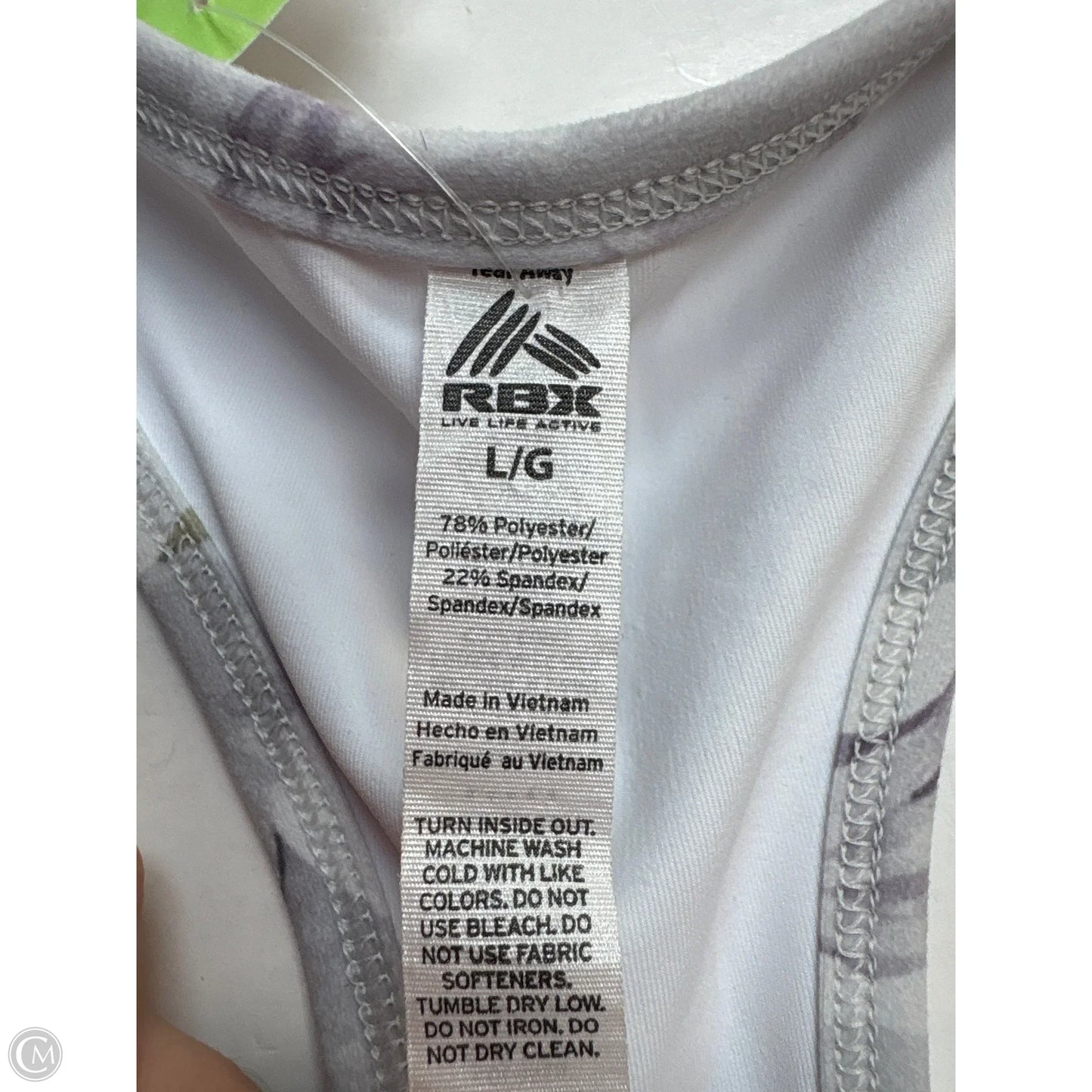 Athletic Bra By Rbx In Grey, Size: L