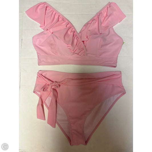 Swimsuit 2pc By Shein In Pink, Size: 1x