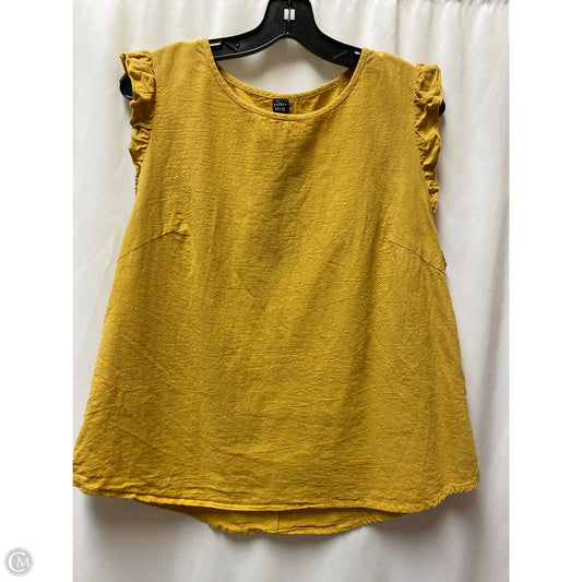 Top Sleeveless By Clothes Mentor In Yellow, Size: 1x