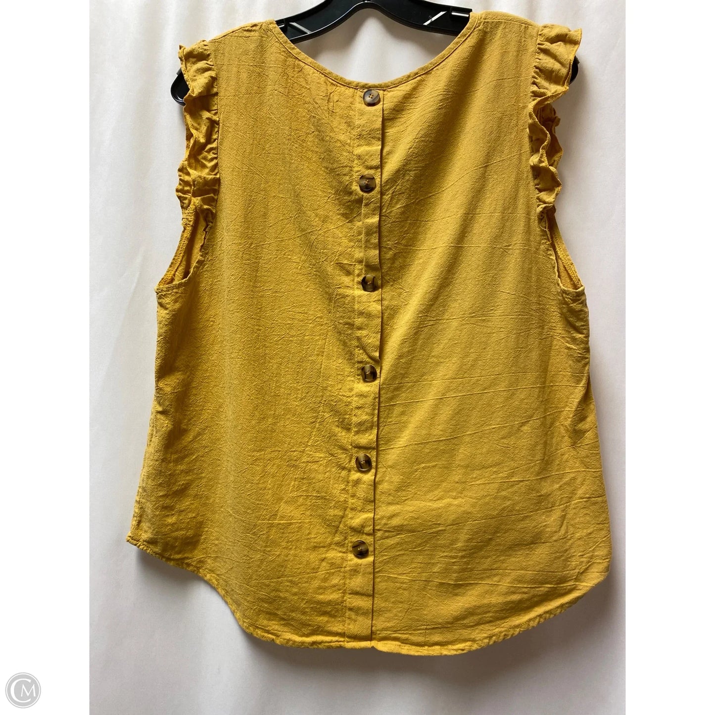 Top Sleeveless By Clothes Mentor In Yellow, Size: 1x