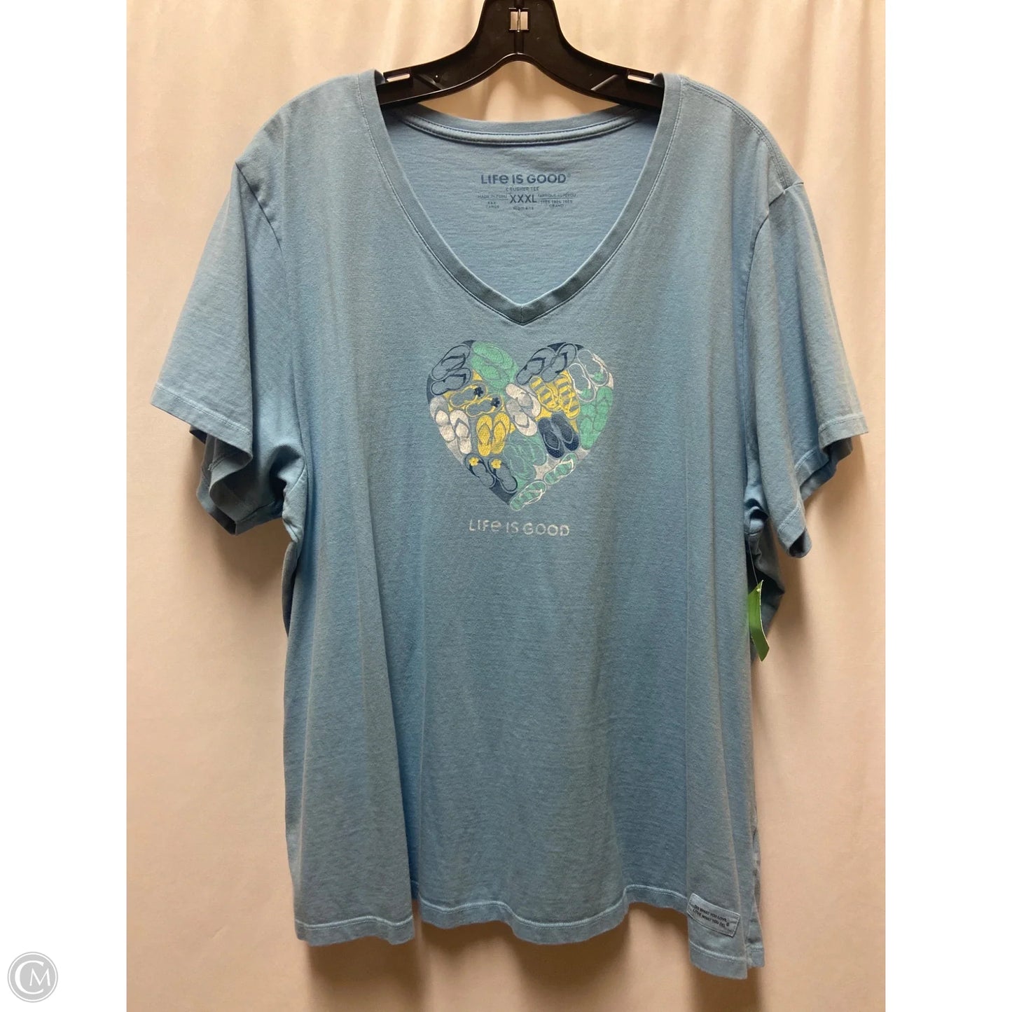Top Short Sleeve By Life Is Good In Blue, Size: Xxl