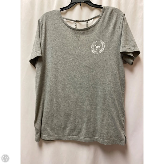 Top Short Sleeve By Pink In Grey, Size: L