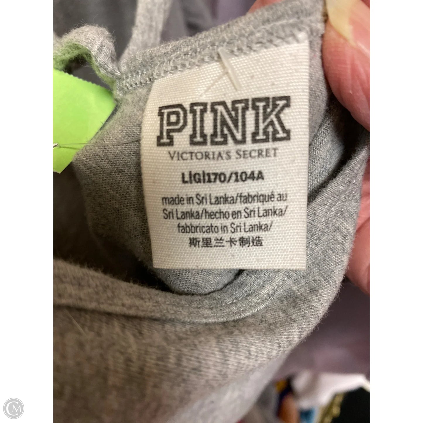 Top Short Sleeve By Pink In Grey, Size: L