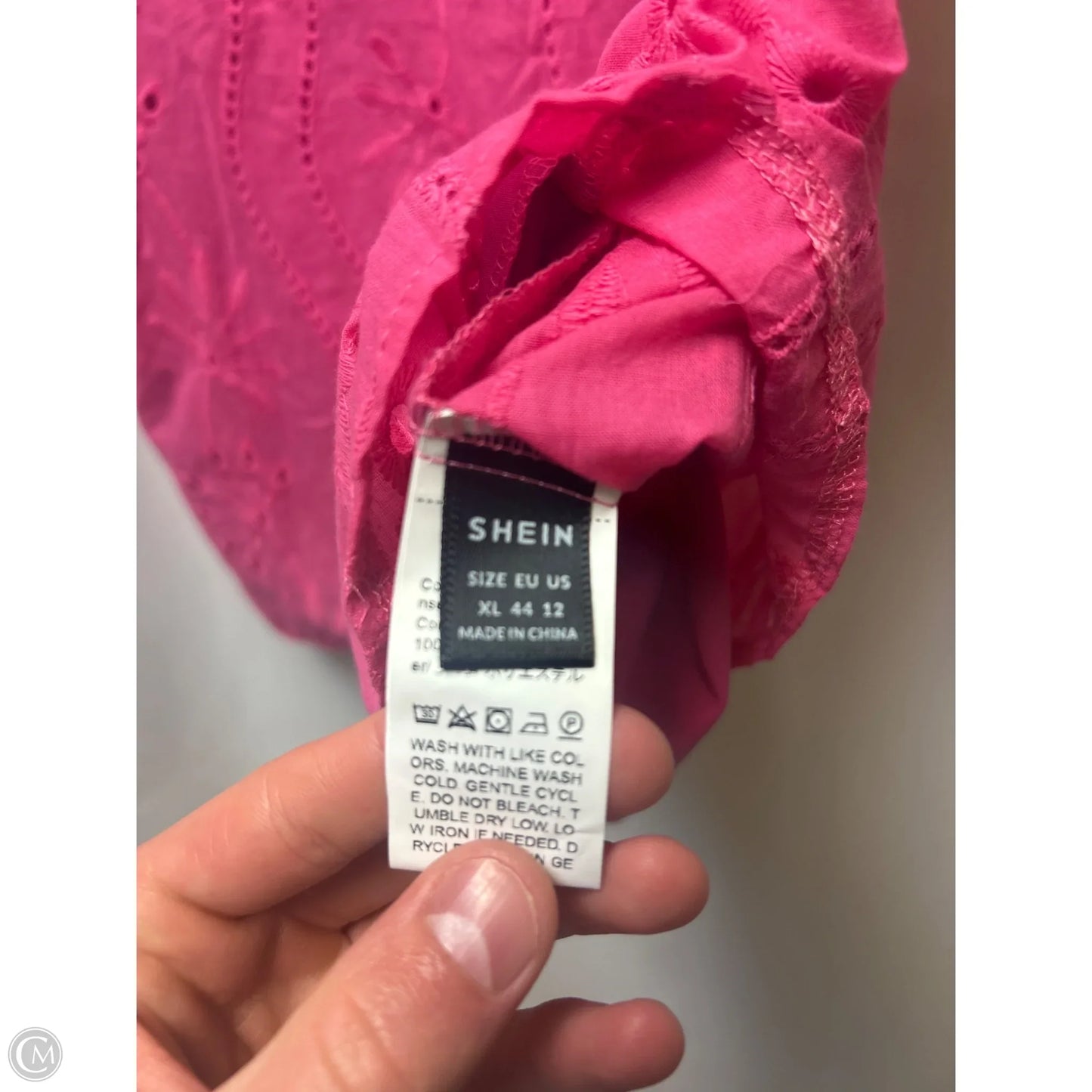 Top Short Sleeve By Shein In Pink, Size: Xl