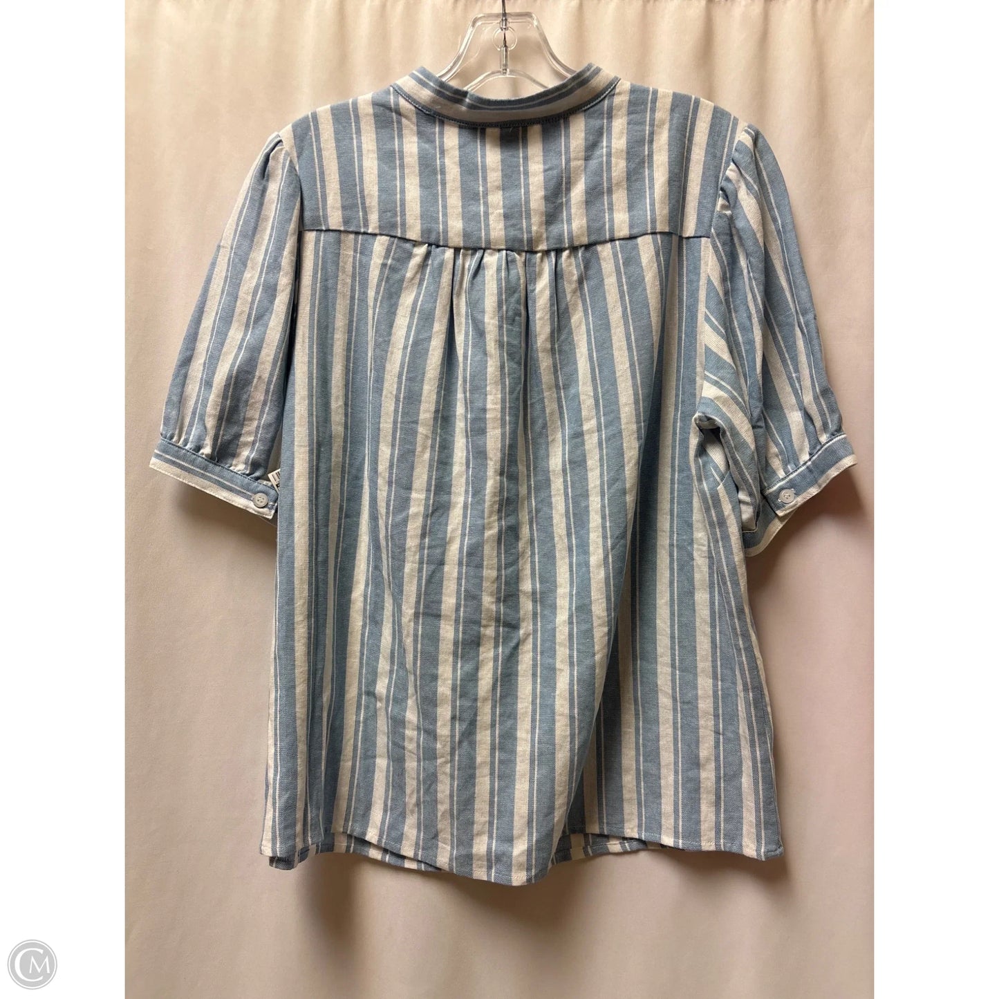 Top Short Sleeve By Limited In Blue & White, Size: S