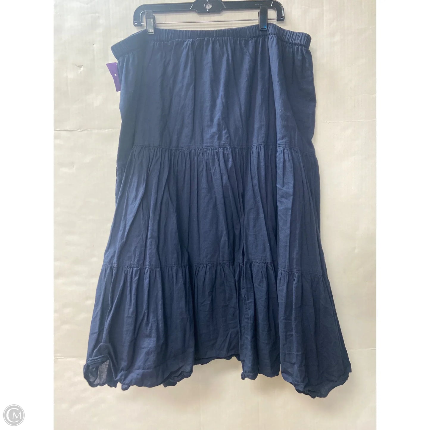 Skirt Midi By Ellos In Navy, Size: 3x