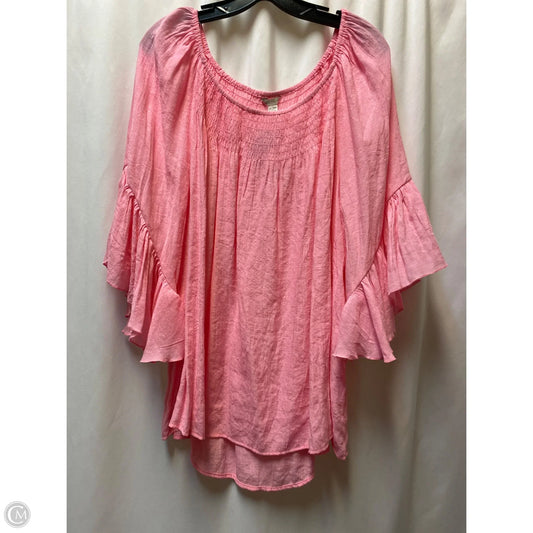 Top Short Sleeve By Cato In Pink, Size: 3x