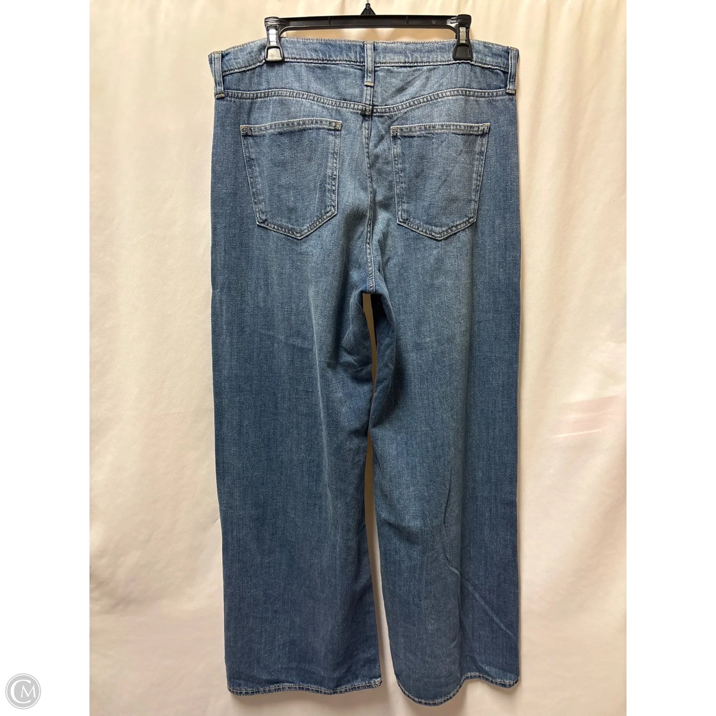 Jeans Wide Leg By Gap In Blue Denim, Size: 14