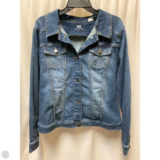 Jacket Denim By Lee In Blue Denim, Size: Xl