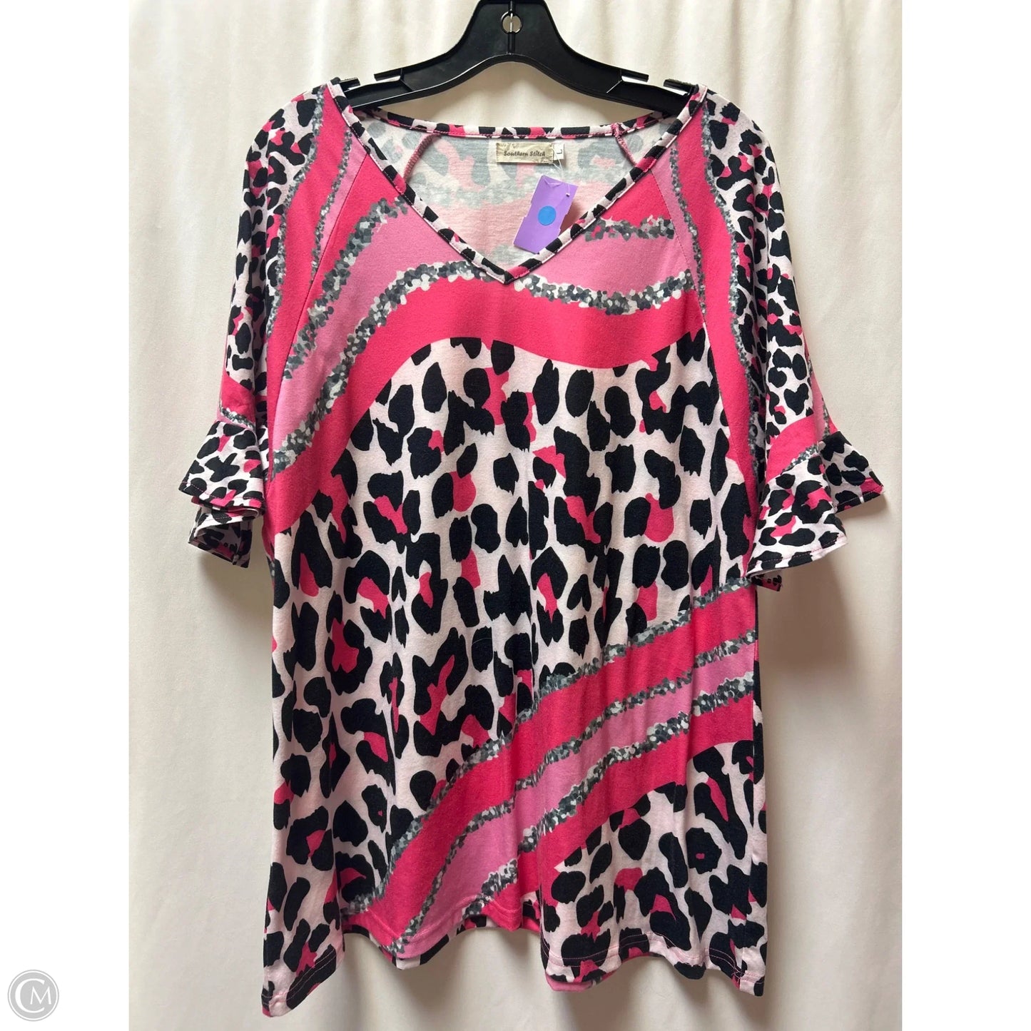 Top Short Sleeve By Clothes Mentor In Pink, Size: L