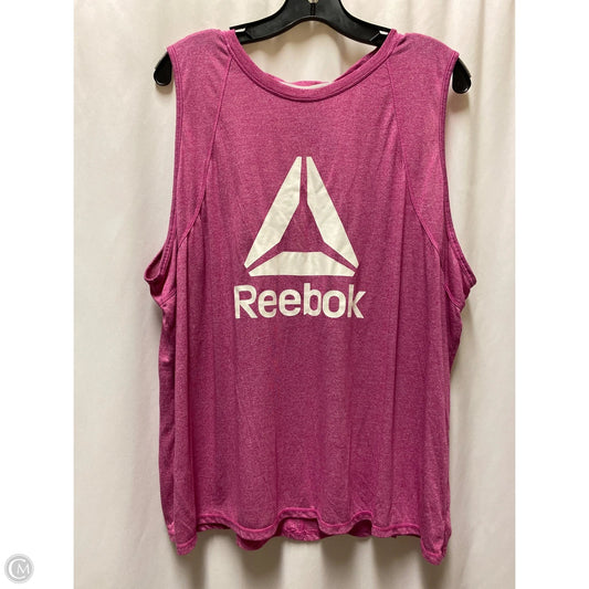 Athletic Tank Top By Reebok In Pink, Size: 2x
