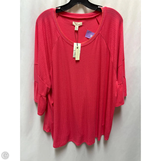 Top Long Sleeve By Chaps In Red, Size: 3x