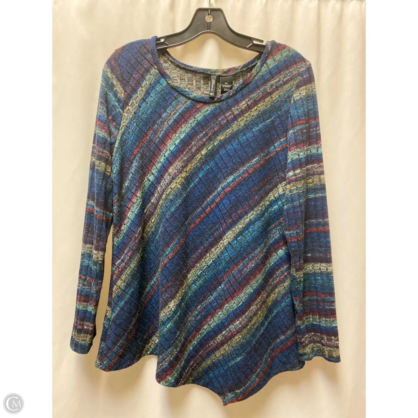Top Long Sleeve By New Directions In Blue, Size: Lp