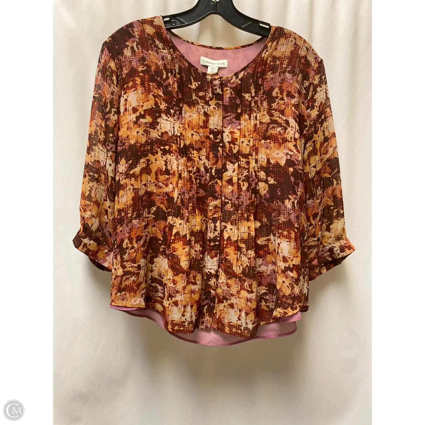 Top Long Sleeve By Coldwater Creek In Maroon, Size: Lp