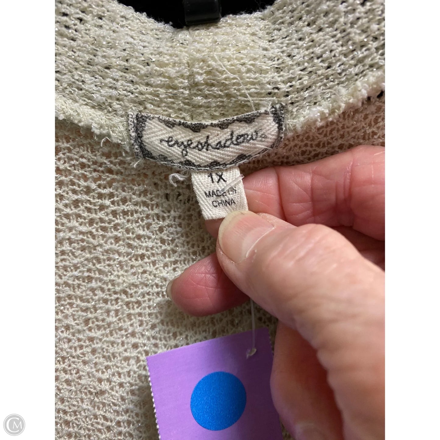 Cardigan By Eyeshadow In Cream, Size: 1x