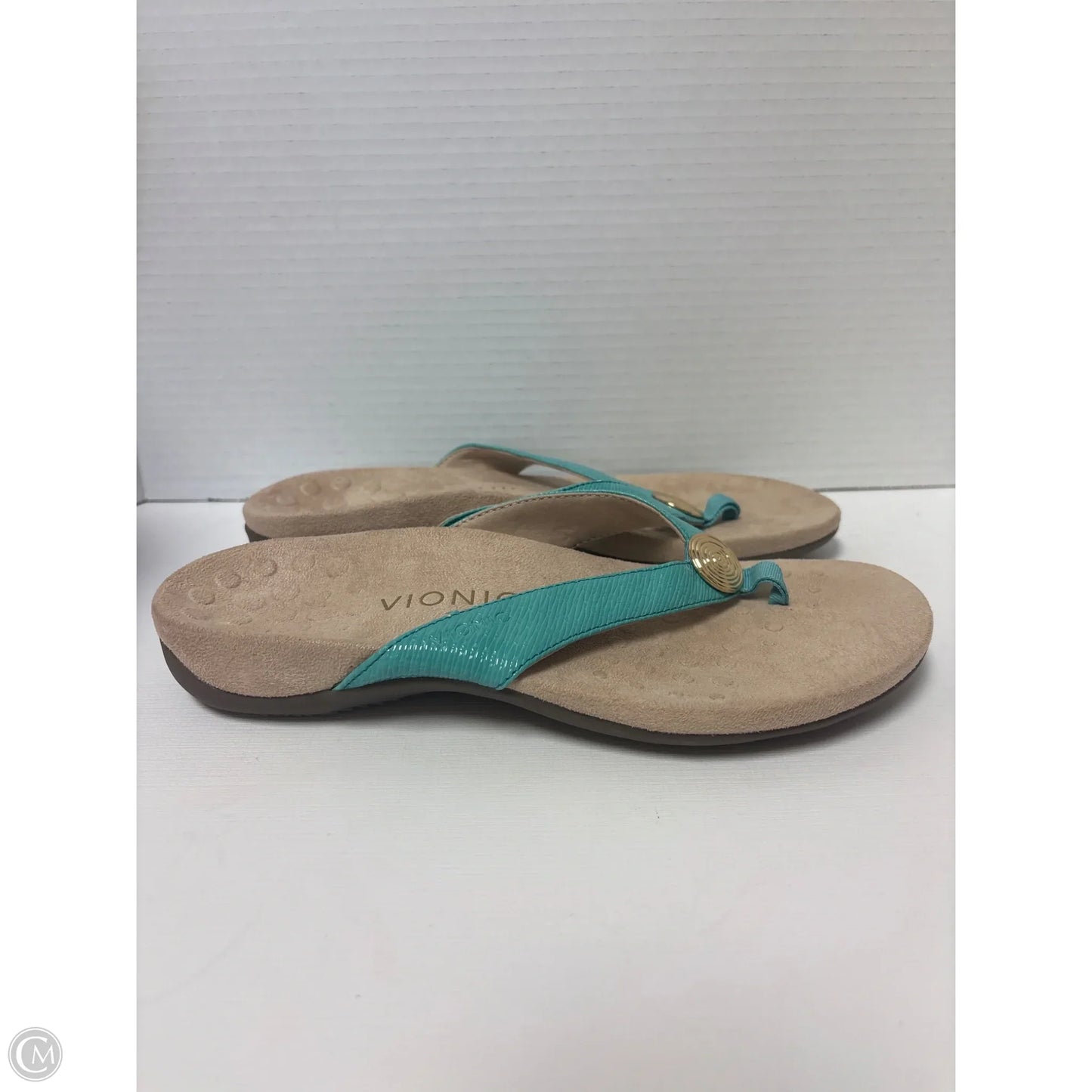 Sandals Flats By Vionic In Teal, Size: 8
