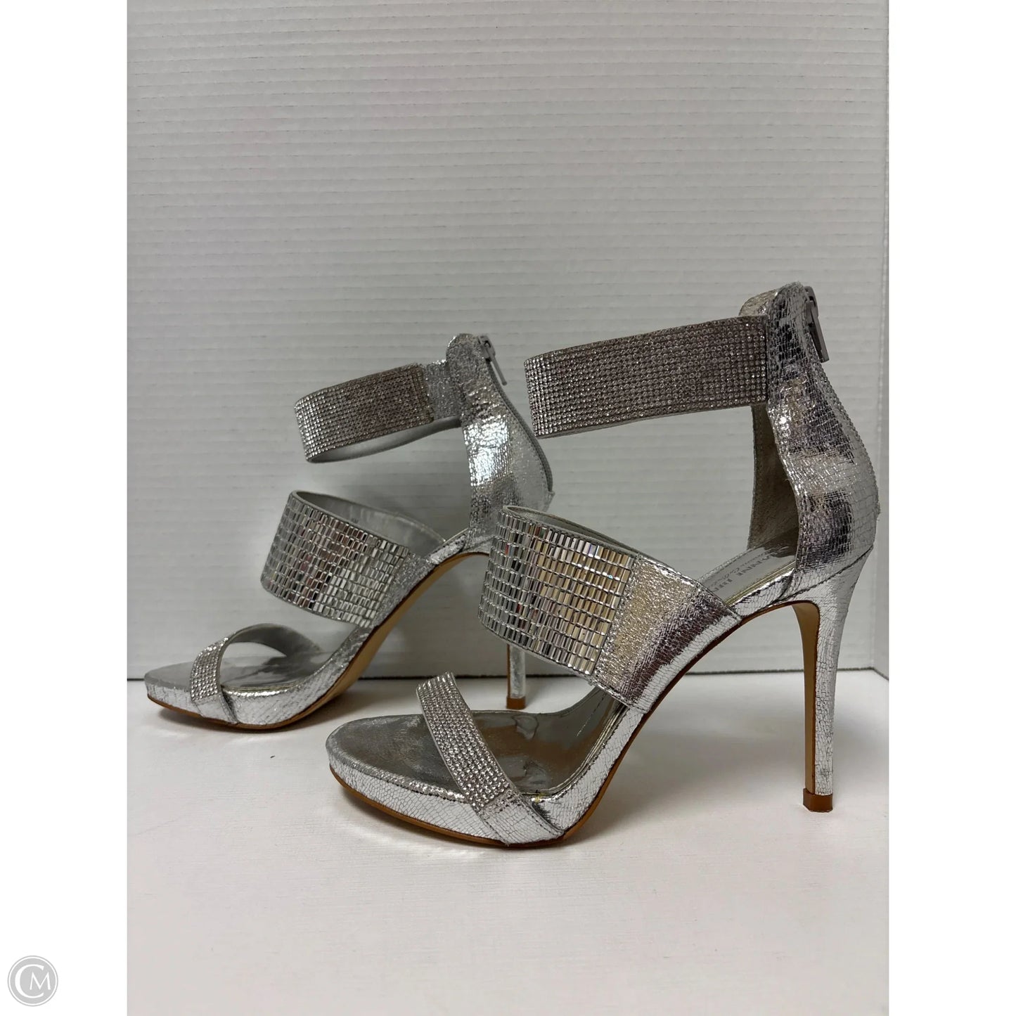 Shoes Heels Stiletto By Gianni Bini In Silver, Size: 6
