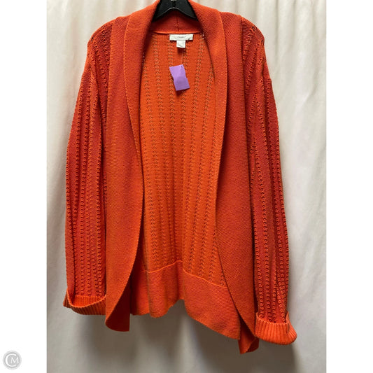 Cardigan By Cj Banks In Orange, Size: 3x