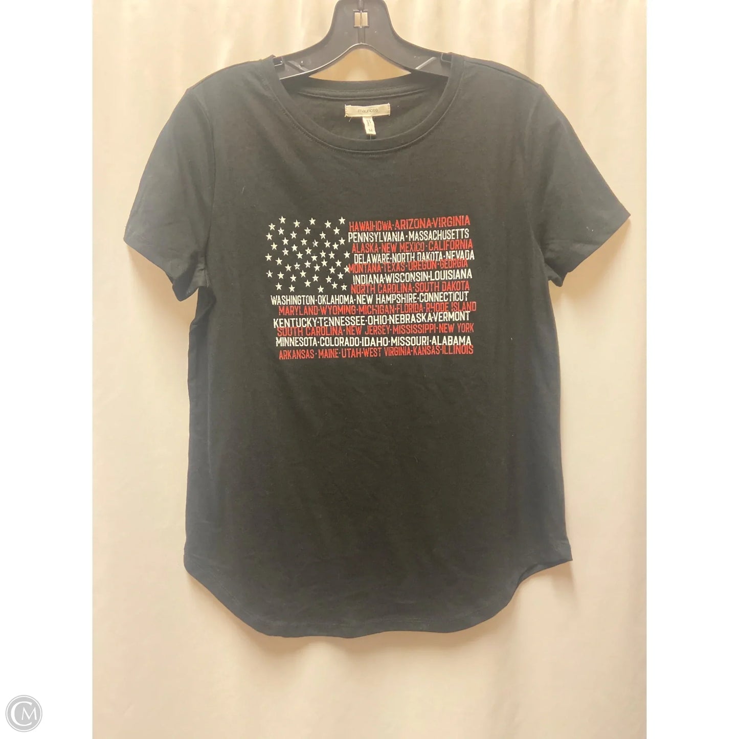 Top Short Sleeve By Maurices In Black, Size: M