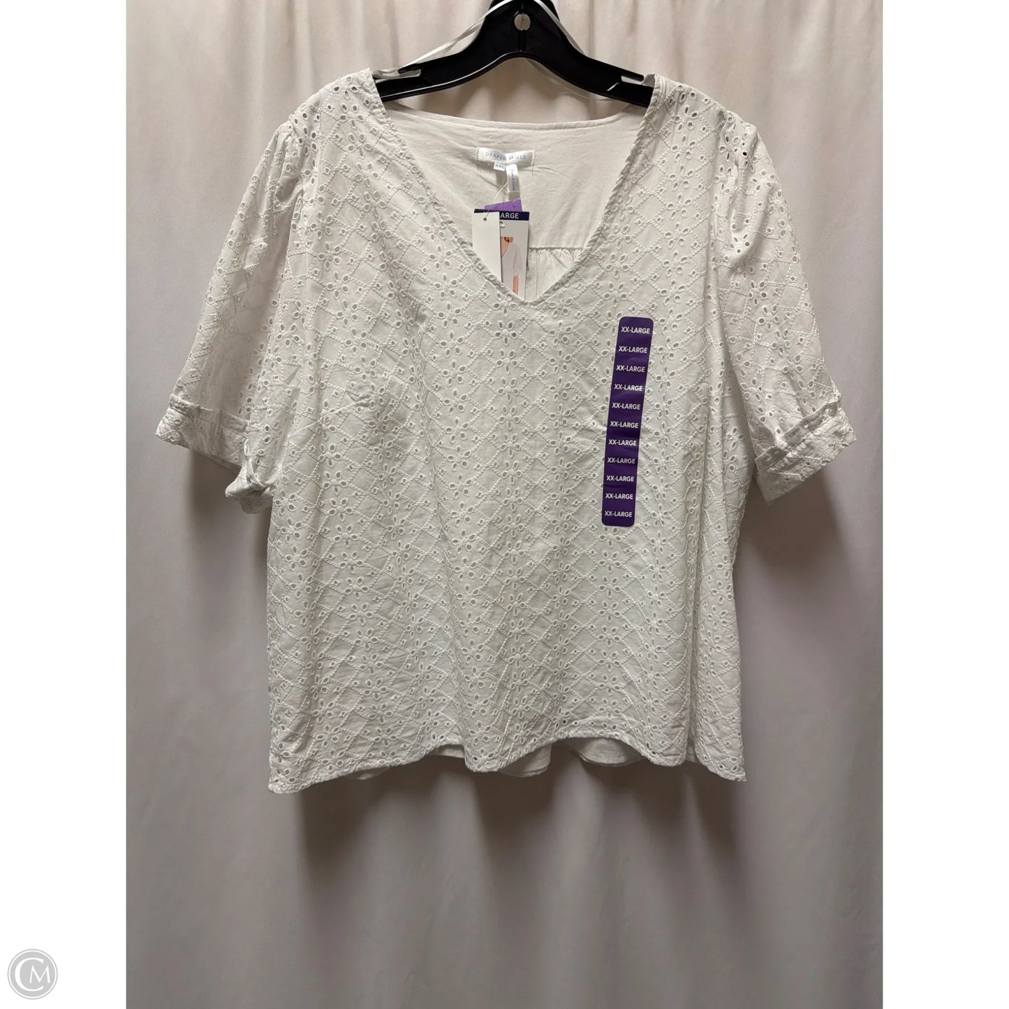 Top Short Sleeve By Draper James In White, Size: Xxl
