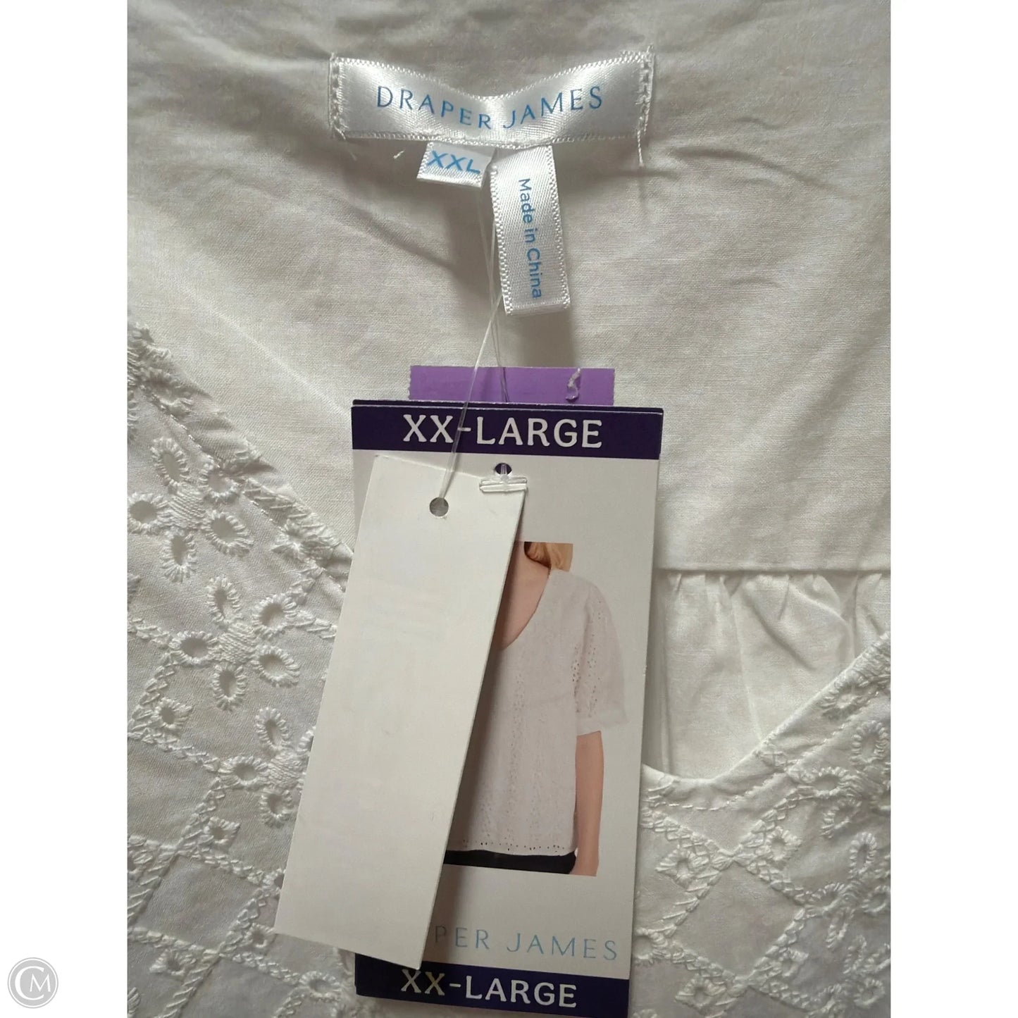 Top Short Sleeve By Draper James In White, Size: Xxl
