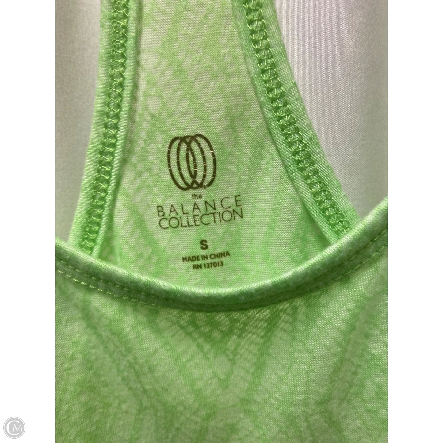 Athletic Tank Top By Balance Collection In Green, Size: S
