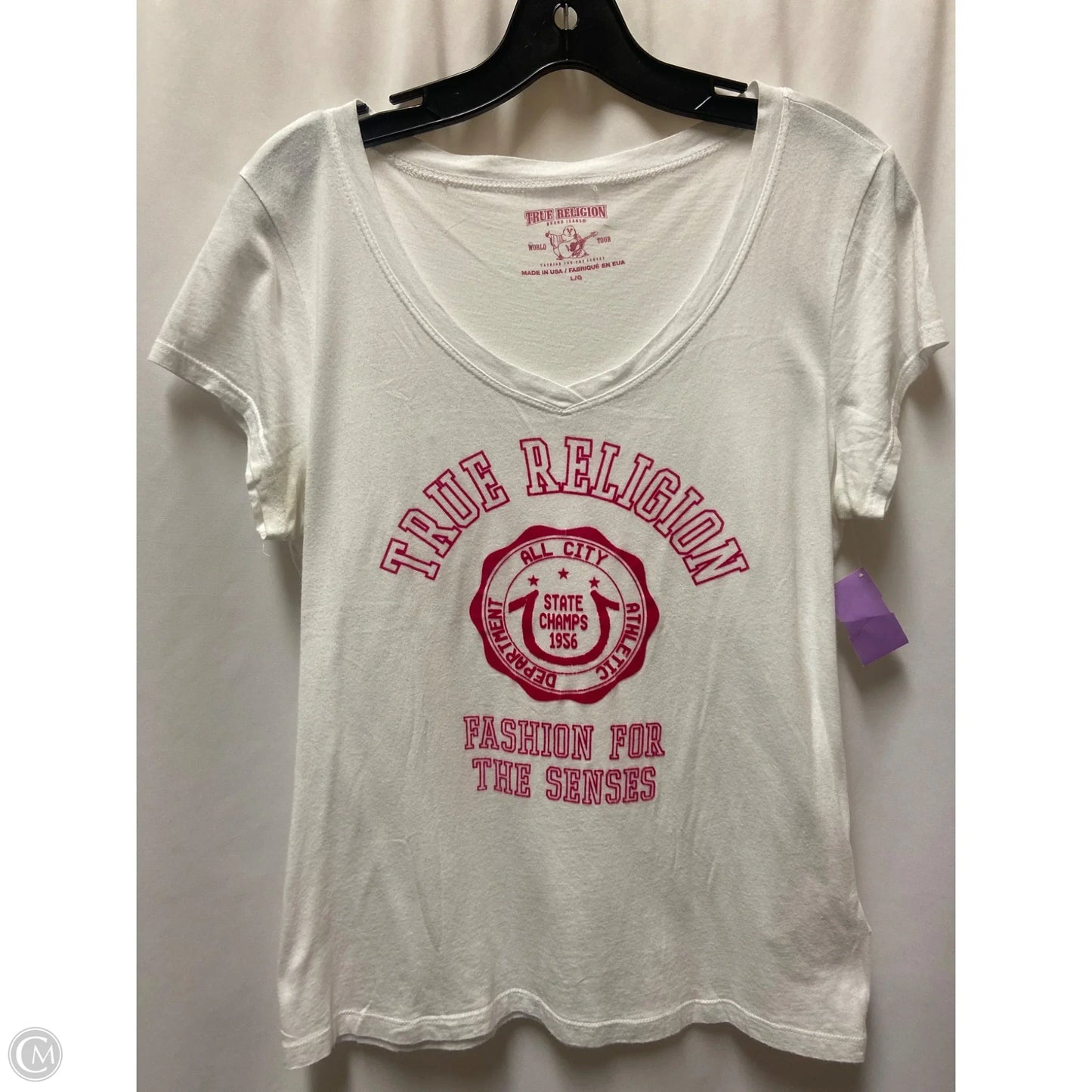 Top Short Sleeve By True Religion In White, Size: L