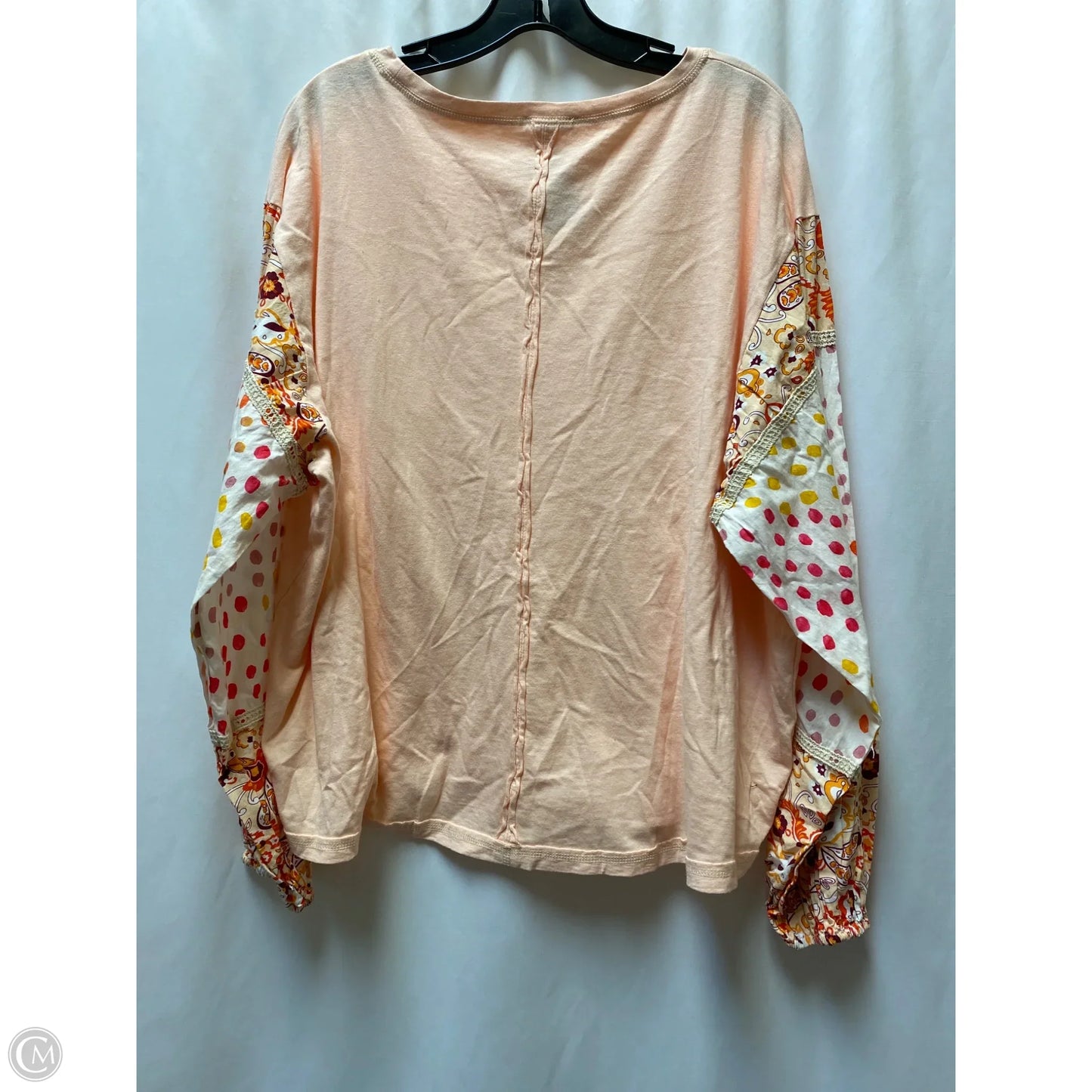 Top Long Sleeve By Easel In Peach, Size: L