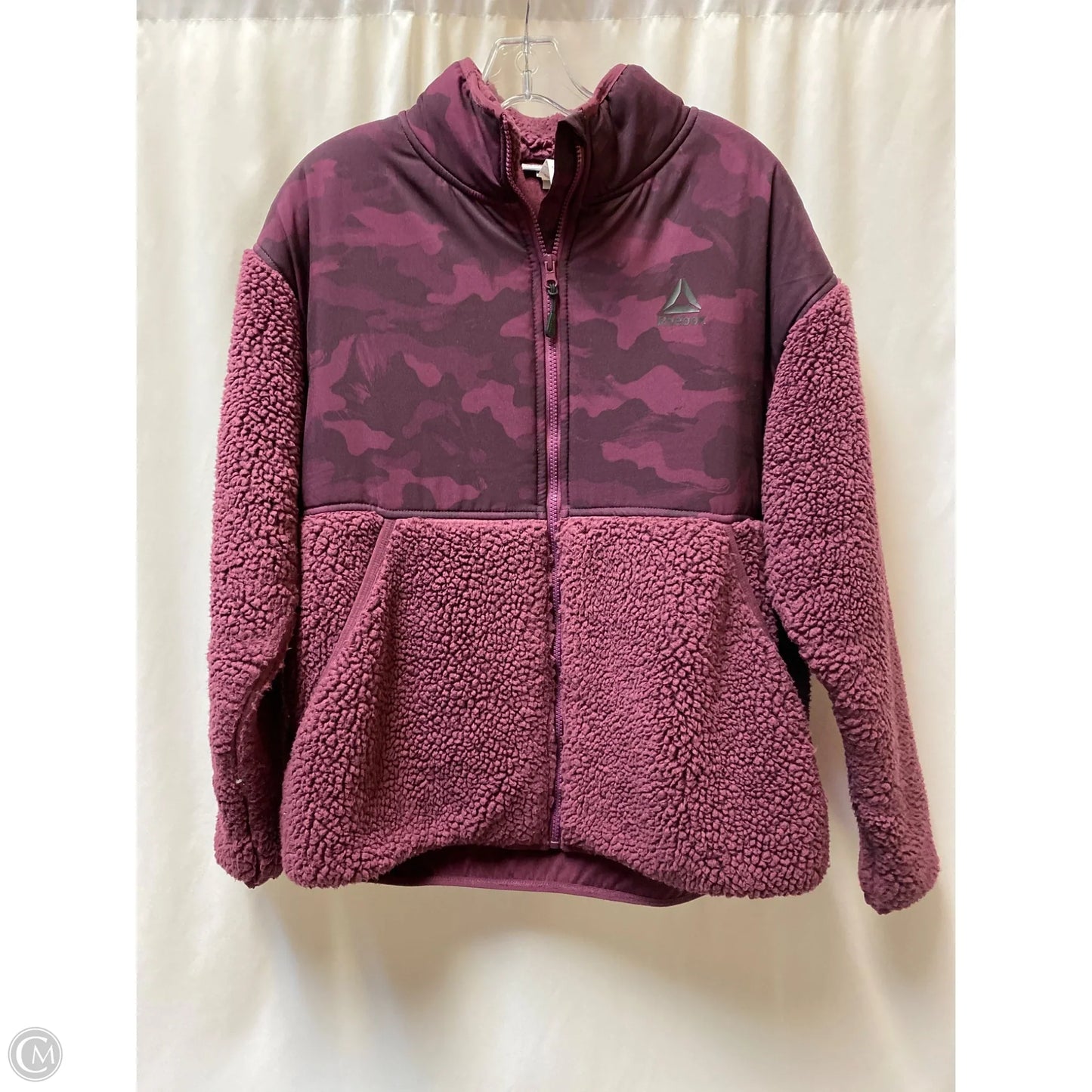 Jacket Faux Fur & Sherpa By Reebok In Maroon, Size: L