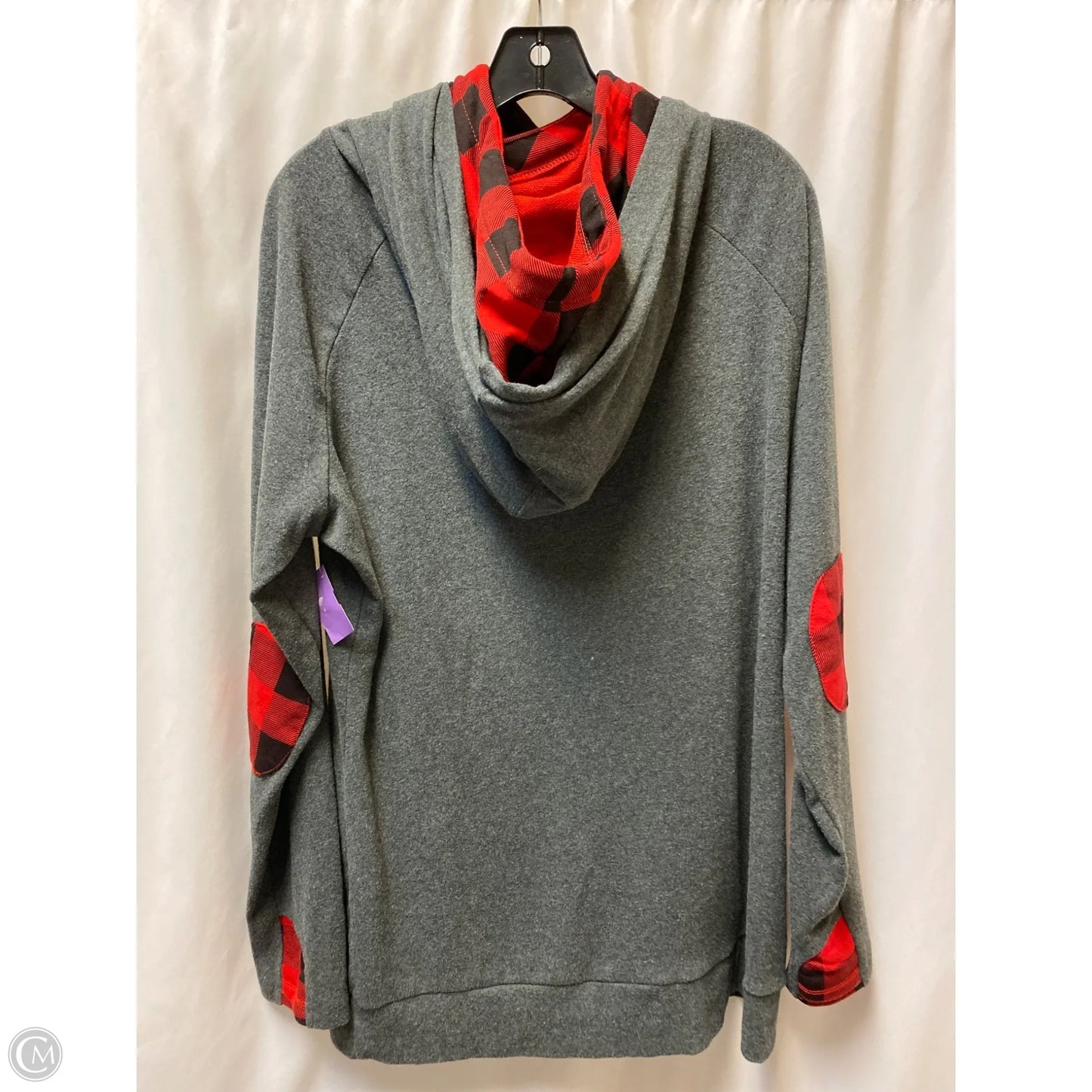 Sweatshirt Hoodie By Clothes Mentor In Grey, Size: 1x