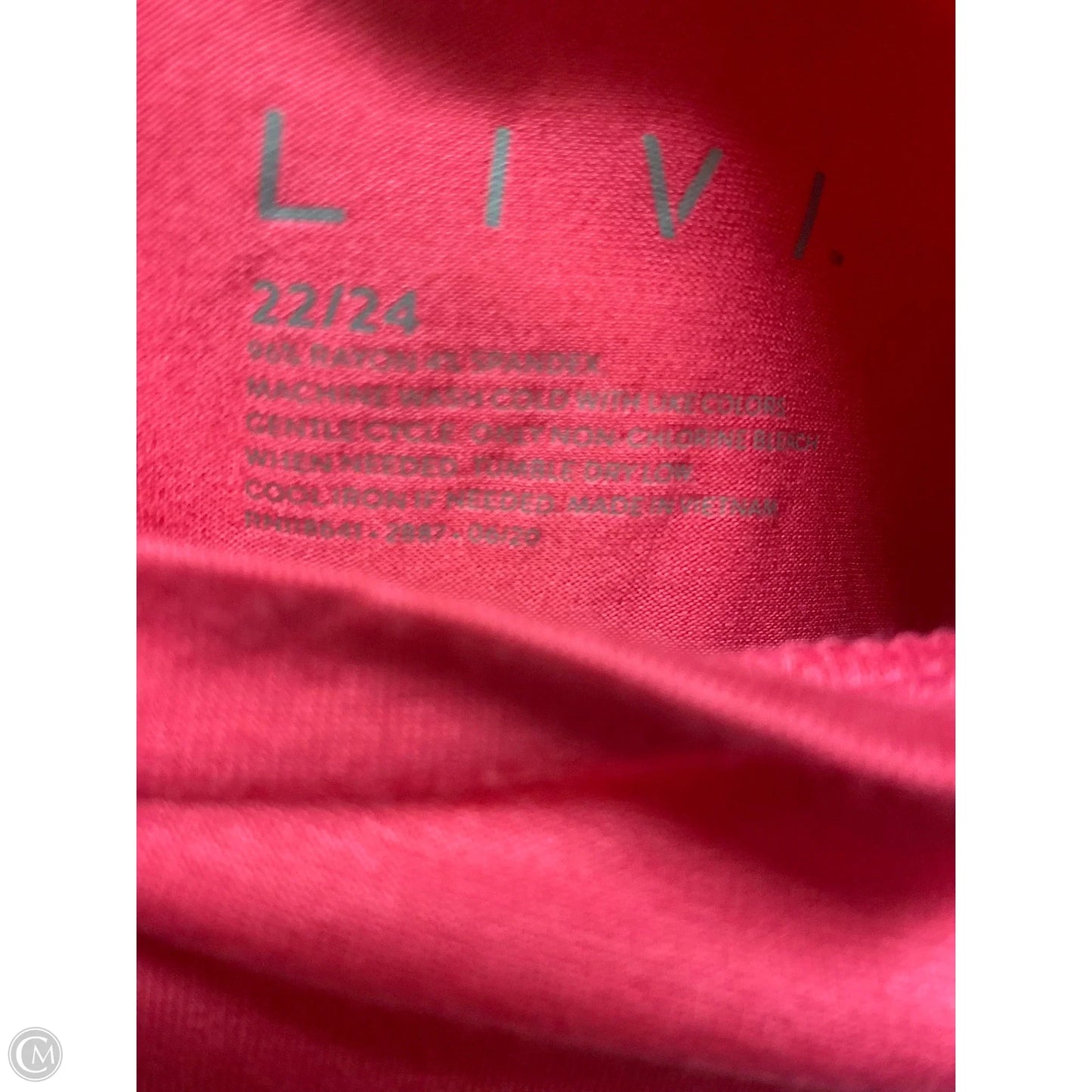 Athletic Top Short Sleeve By Livi Active In Pink, Size: 3x