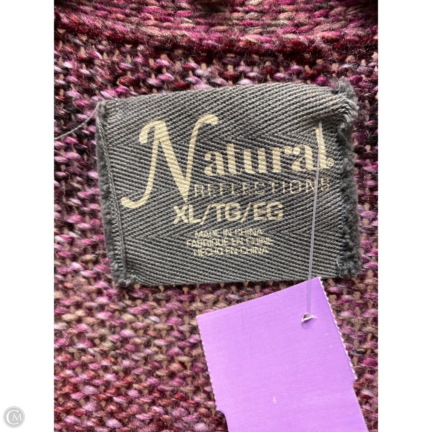 Cardigan By Natural Reflections In Purple, Size: Xl