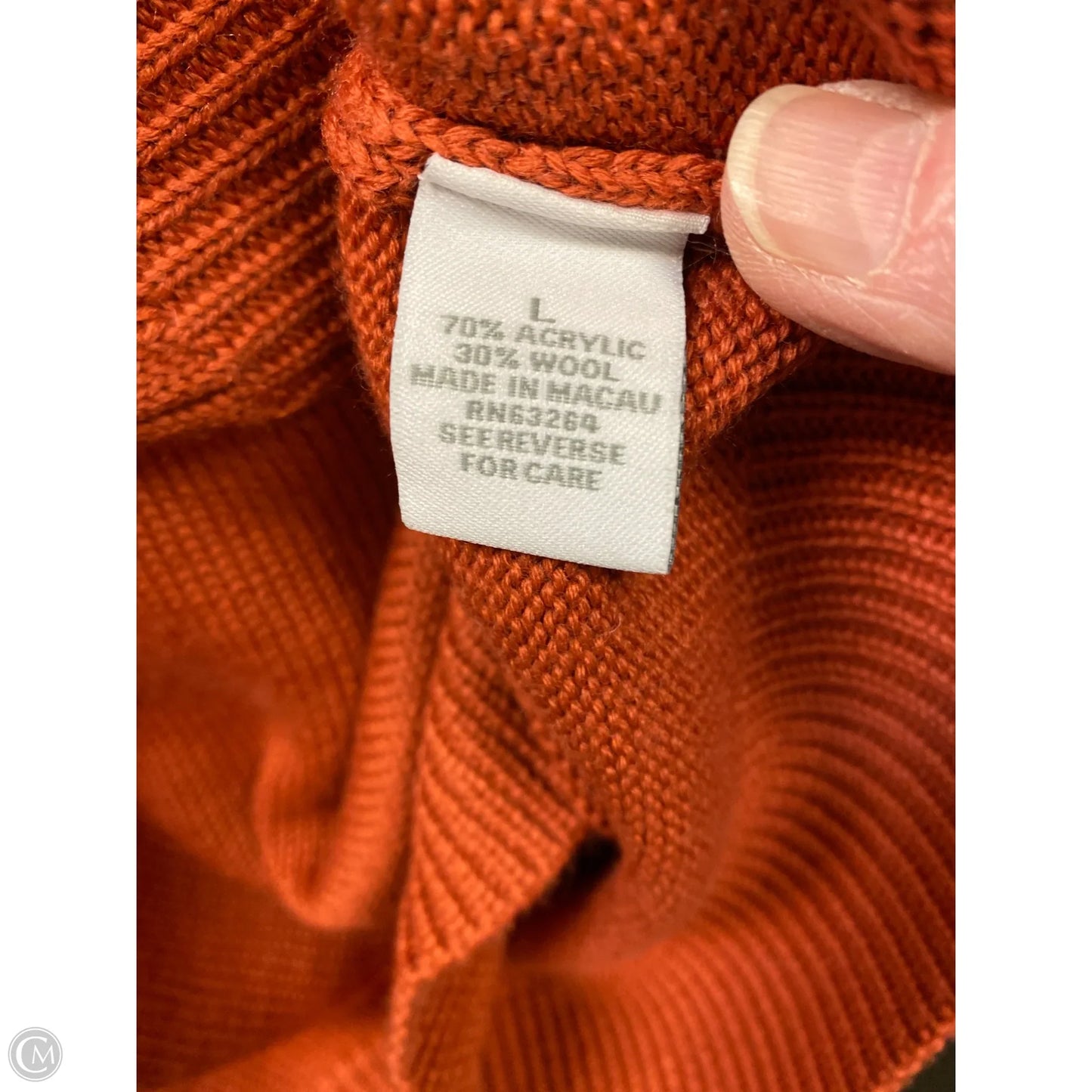 Sweater By Dressbarn In Copper, Size: L