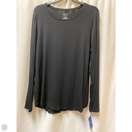 Top Long Sleeve By Apt 9 In Black, Size: L