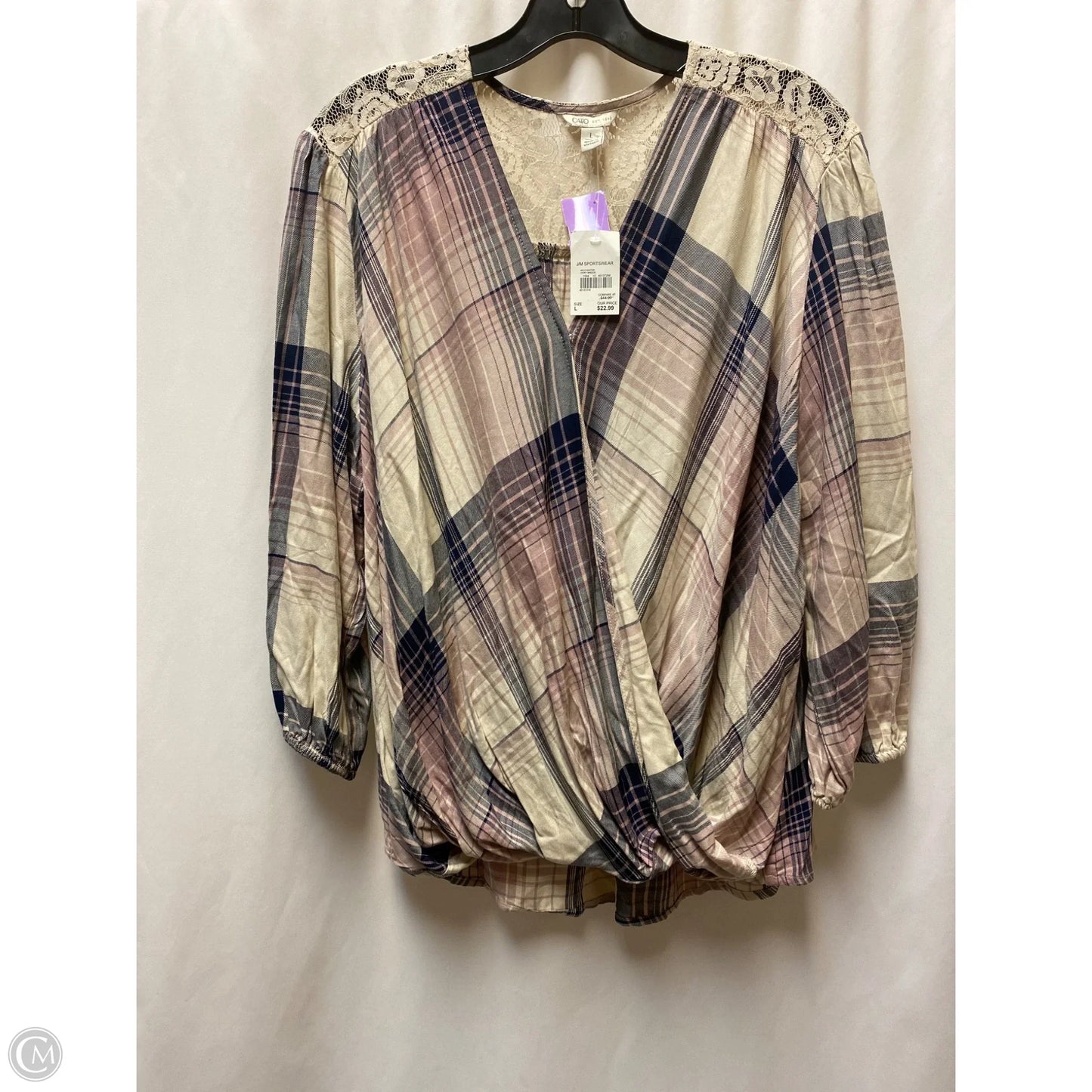Top Long Sleeve By Cato In Purple, Size: L