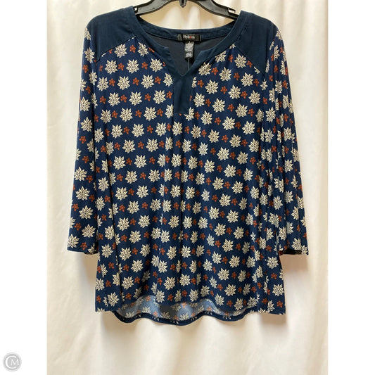 Top Long Sleeve By Style And Company In Navy, Size: L