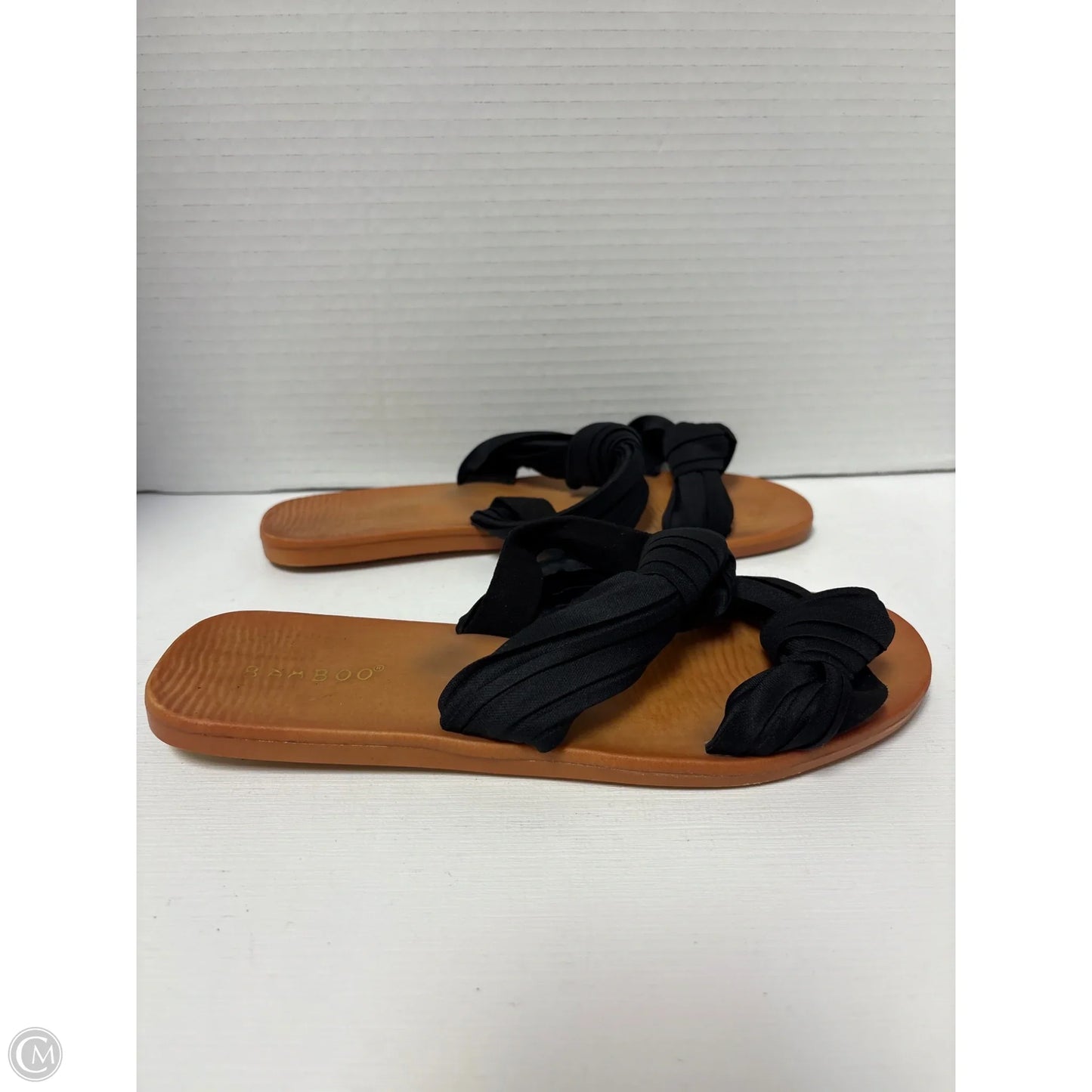 Sandals Flats By Bamboo In Black, Size: 6.5