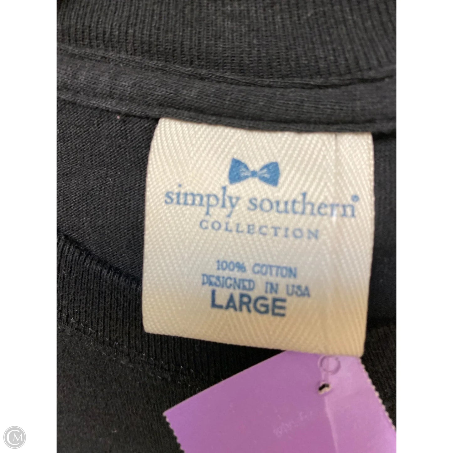 Top Long Sleeve By Simply Southern In Black, Size: L