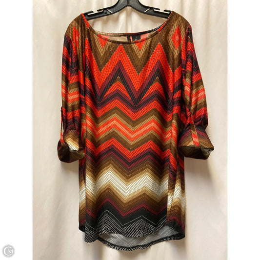 Top 3/4 Sleeve By New Directions In Brown, Size: 3x