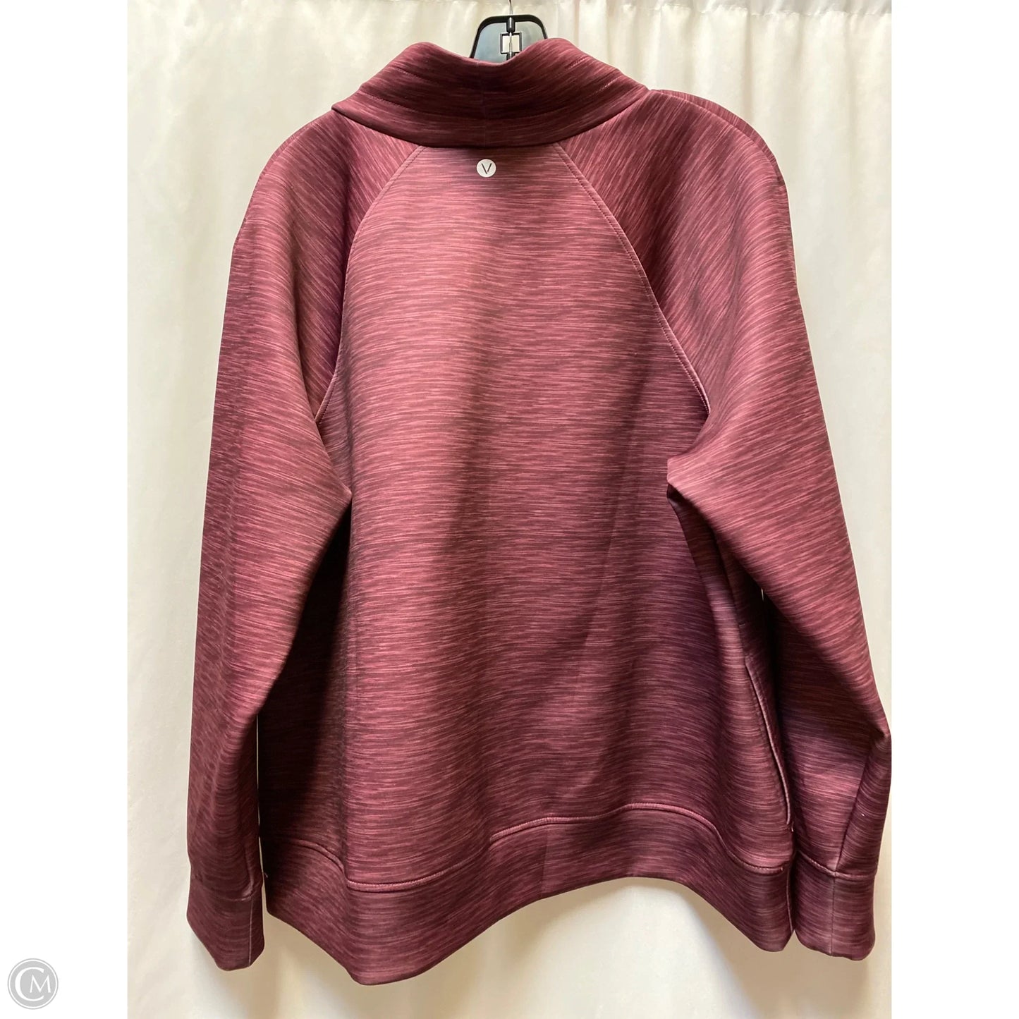 Athletic Sweatshirt Collar By Livi Active In Maroon, Size: 1x