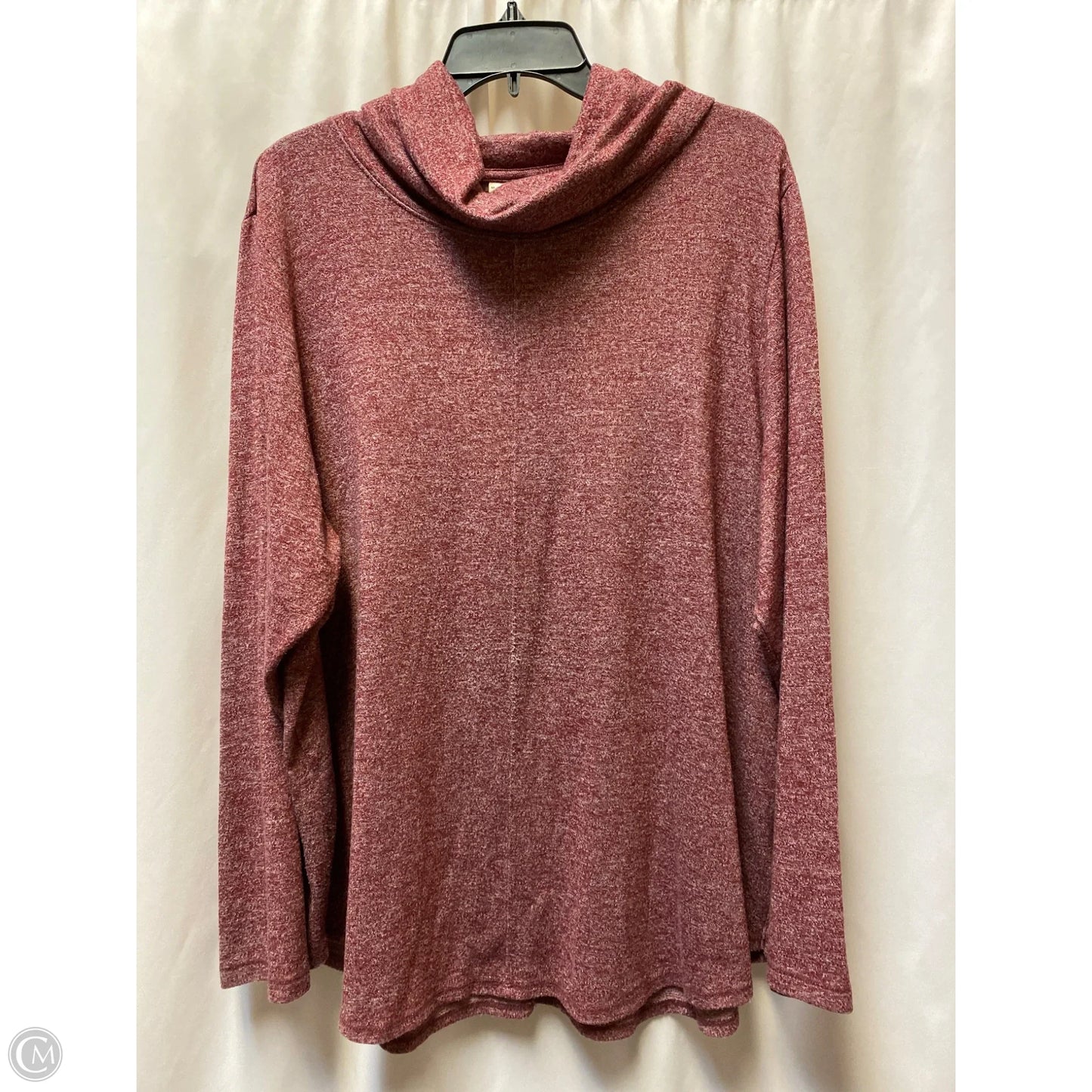 Top Long Sleeve By Max Studio In Maroon, Size: 3x