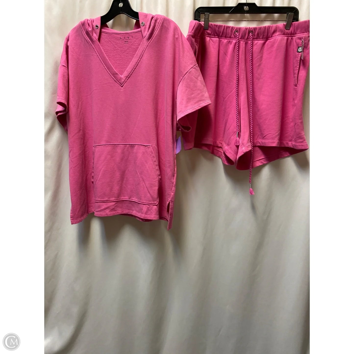 Skirt Set 2pc By Livi Active In Pink, Size: 1x