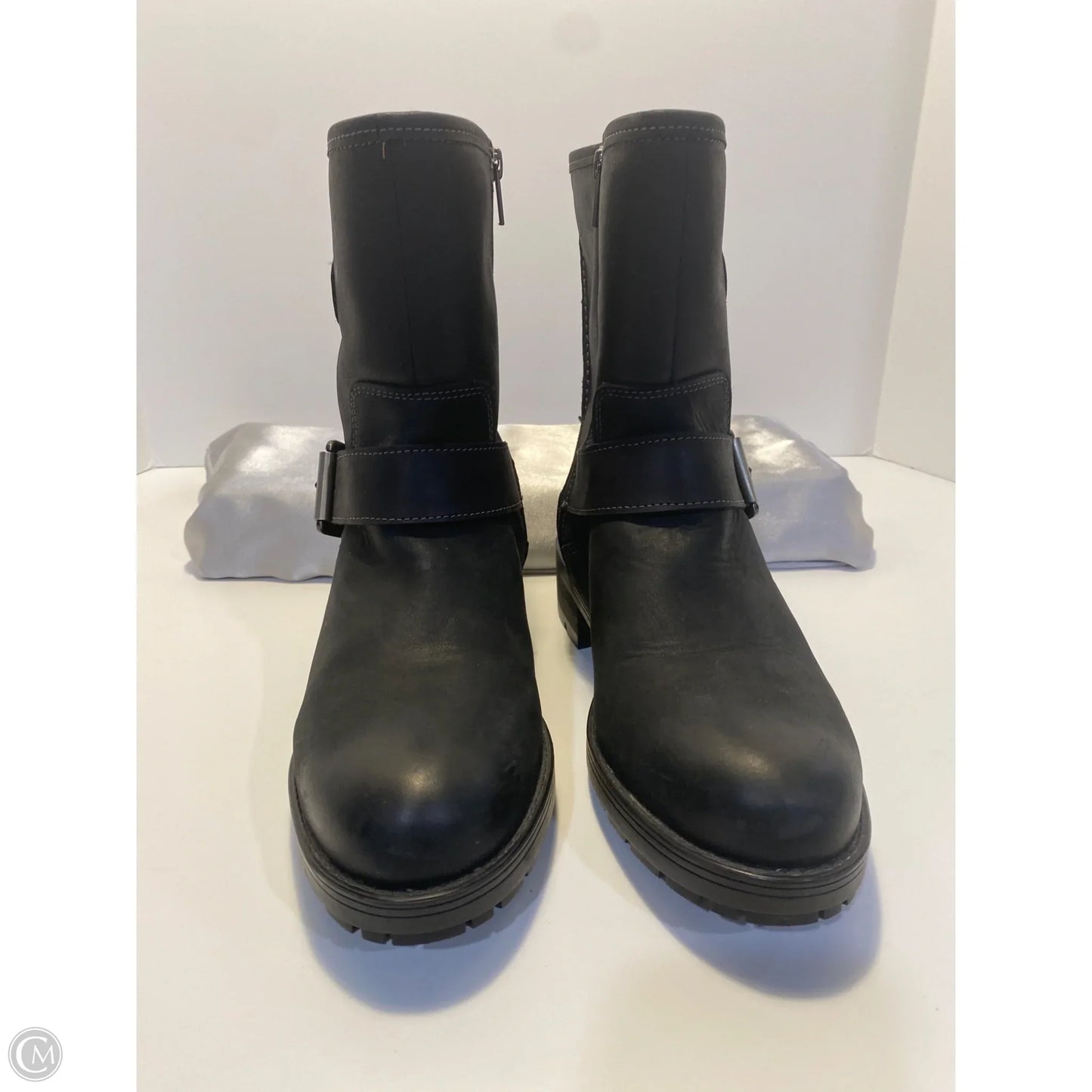 Boots Mid-calf Flats By Clarks In Black, Size: 9.5