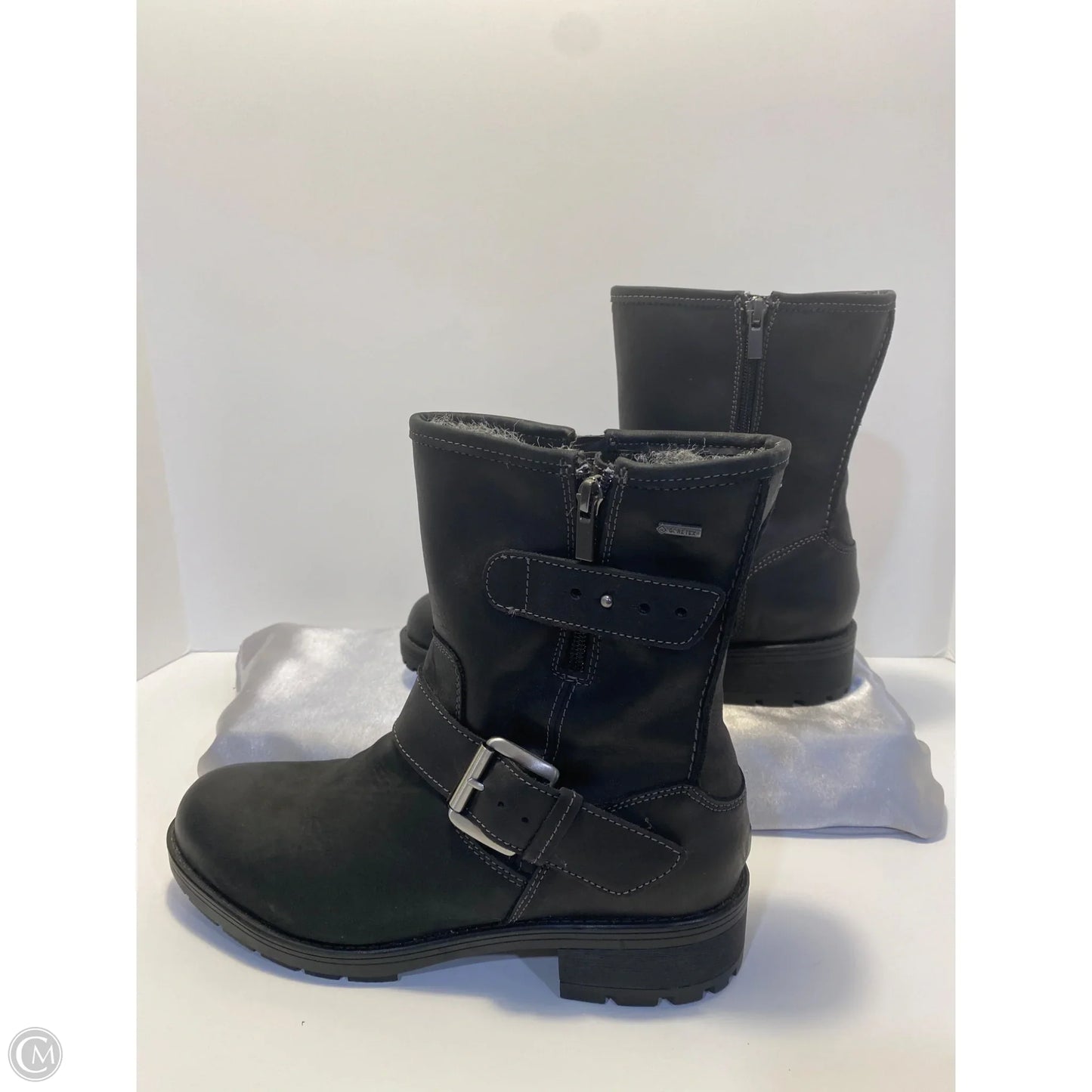 Boots Mid-calf Flats By Clarks In Black, Size: 9.5