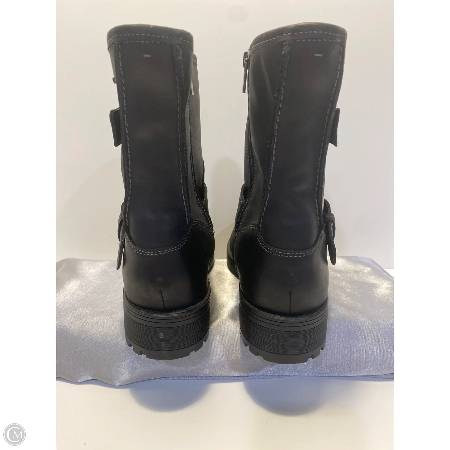 Boots Mid-calf Flats By Clarks In Black, Size: 9.5