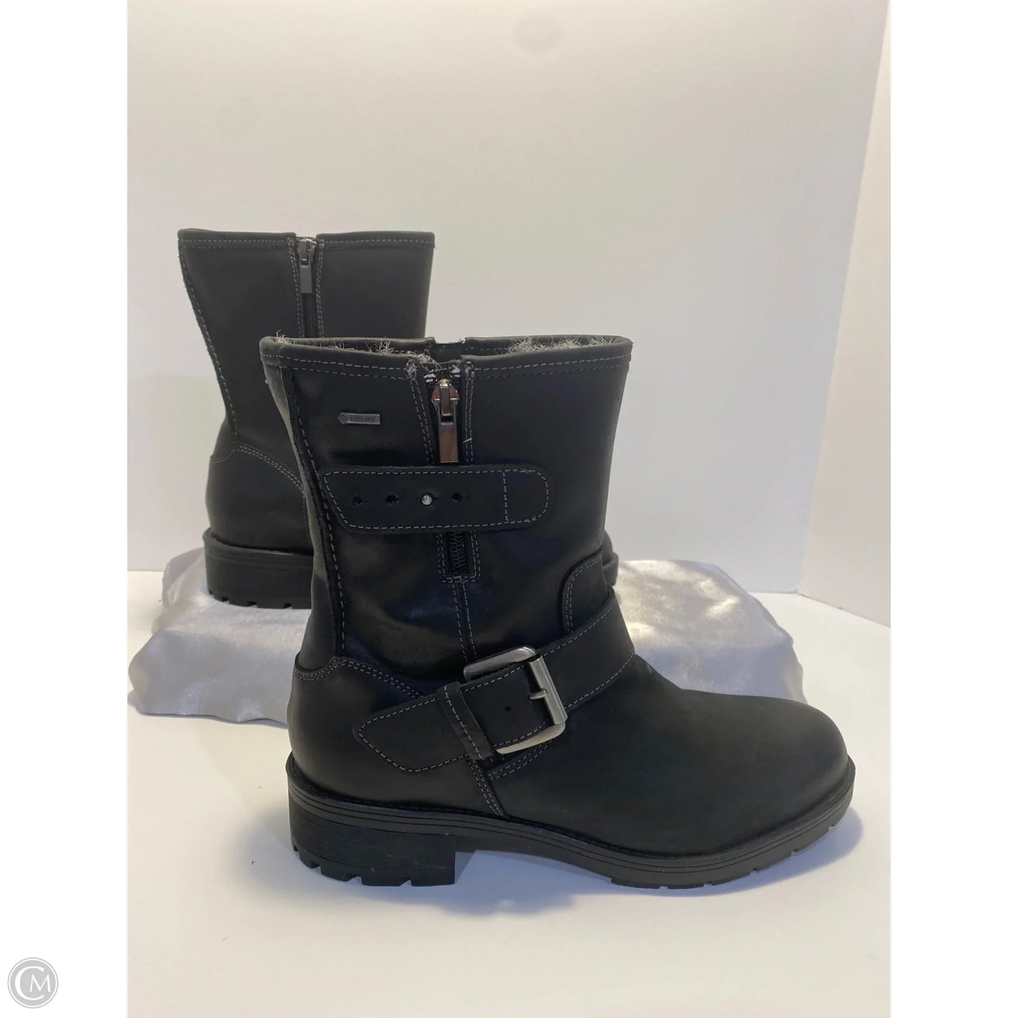 Boots Mid-calf Flats By Clarks In Black, Size: 9.5